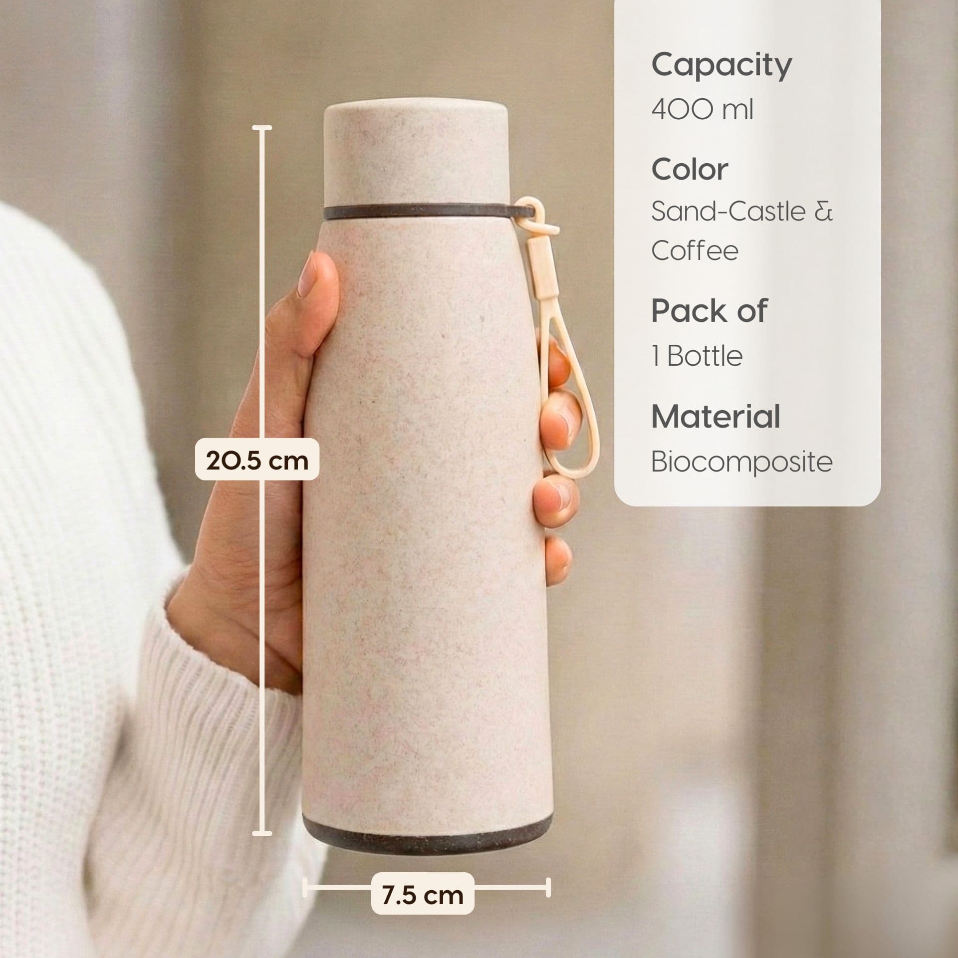Motiva Water Bottle for Office with Stainless Steel Inner - Thumbnail 1