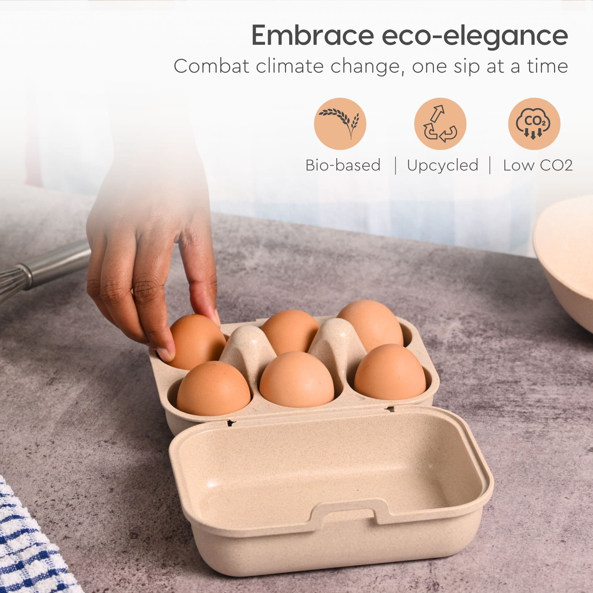 egg tray for fridge organization made from rice husk - Thumbnail 2