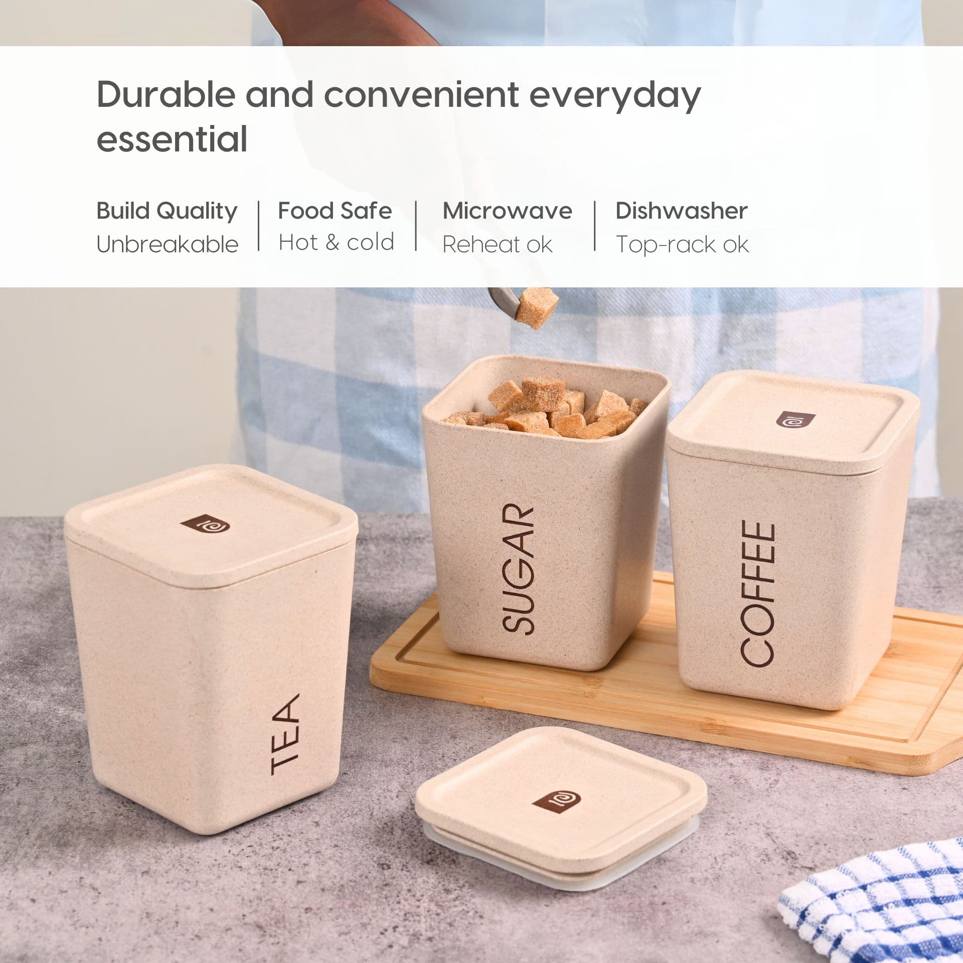 small canister for pantry storage made from biocomposites - Thumbnail 2