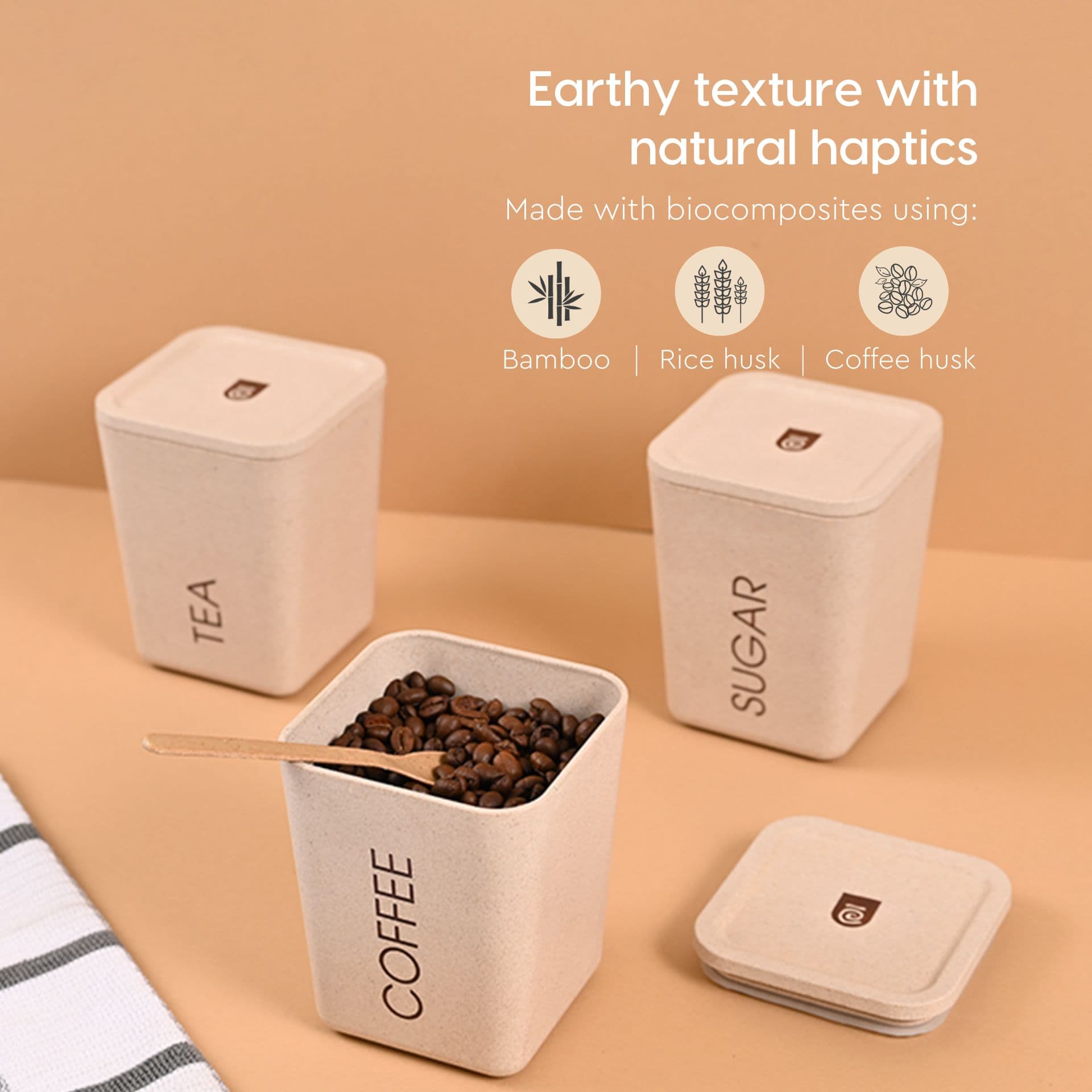 small canister for pantry storage made from biocomposites - Thumbnail 3
