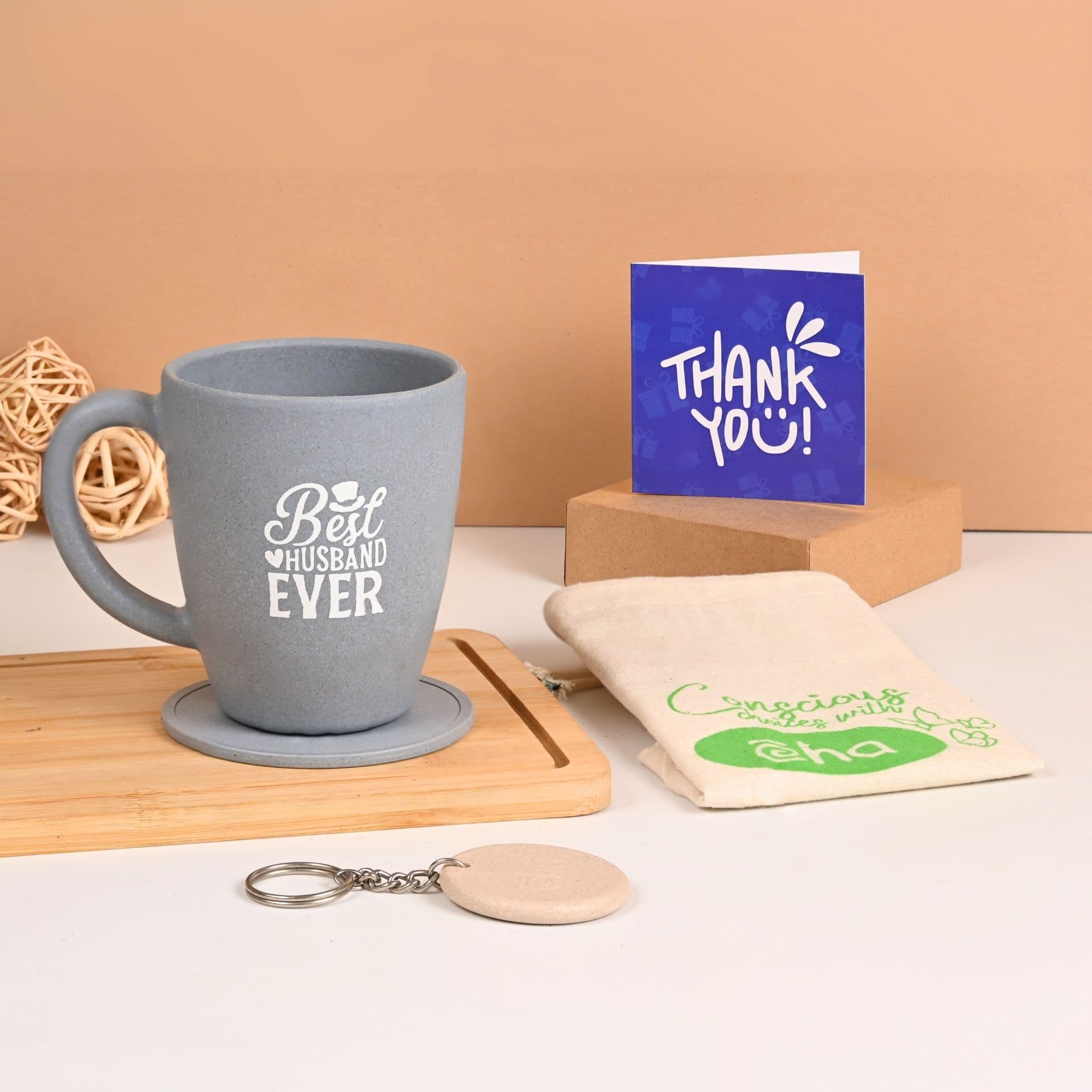 earth friendly best husband printed mug set of 1 300 ml gifts for husband birthday gift for men gift items coffee mug made with rice husk 2 - View 1
