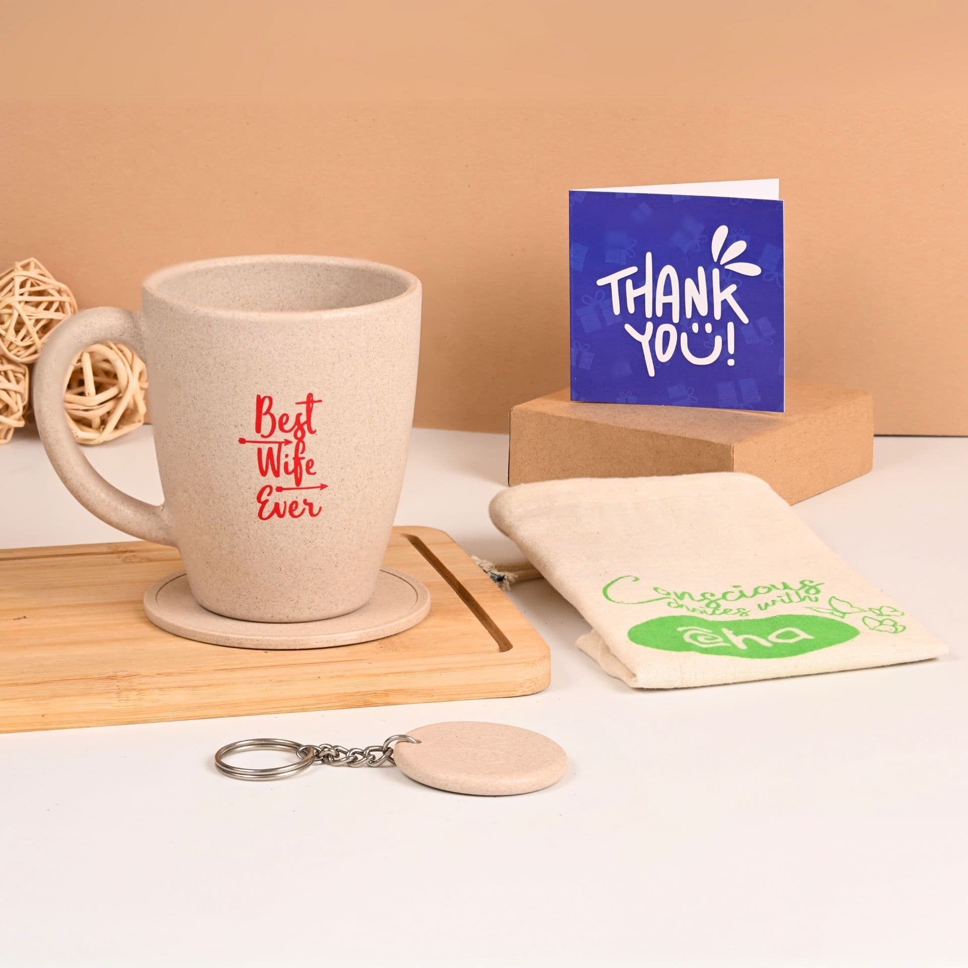 earth friendly best wife printed mug set of 1 300 ml couple gifts wedding gift for wife birthday gift for wife coffee mug made with rice husk - View 1