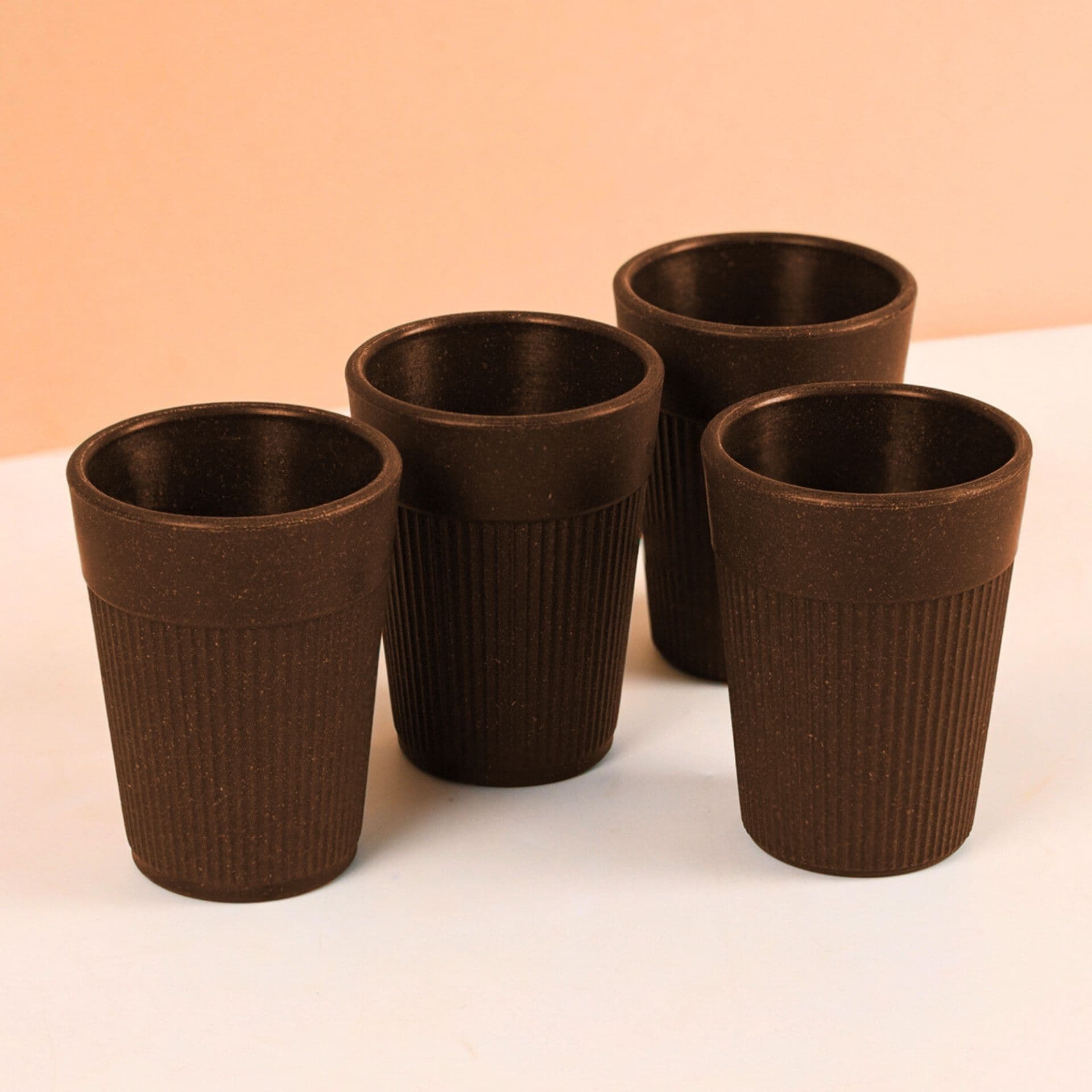 earth friendly statement chai cups set of 4 120 ml coffee cup made with rice husk bamboo fibers microwave safe tea set hot cold coffee mug milk tea cup set - View 1