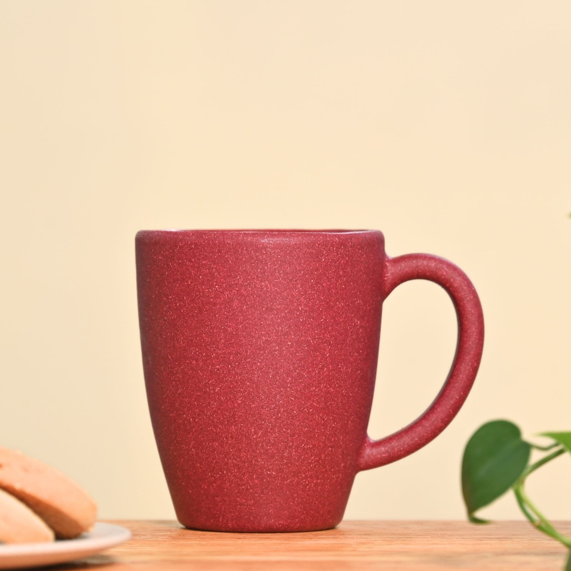 classic mug 300 ml unbreakable mugs made with rice husk bamboo fibers microwave safe mugs for hot cold servings coral - View 1