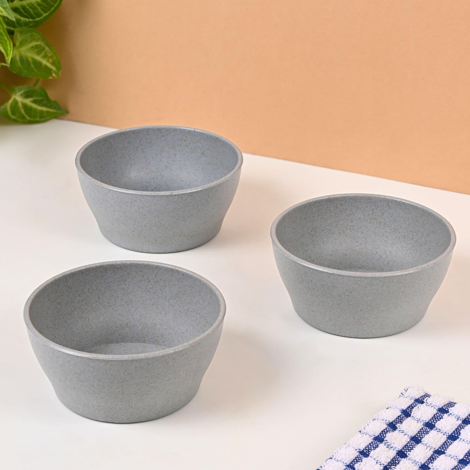 earth friendly elara curry bowls set of 3 300 ml microwave safe bowl set reheat snack bowl made with rice husk biocomposite for hot cold serving - View 1