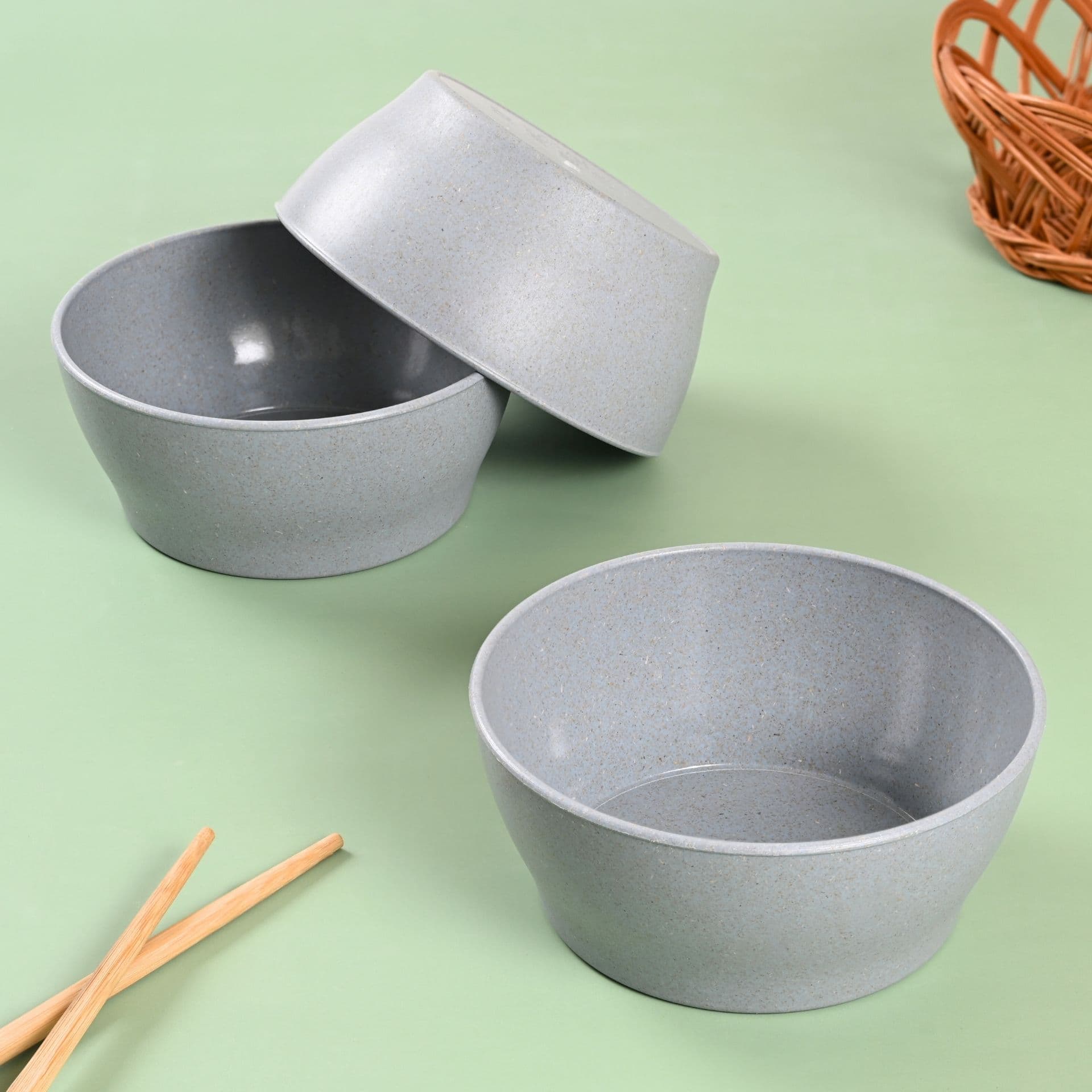 earth friendly elara curry bowls set of 3 600 ml microwave safe bowl set reheat snack bowl made with rice husk biocomposite for hot cold serving - View 1