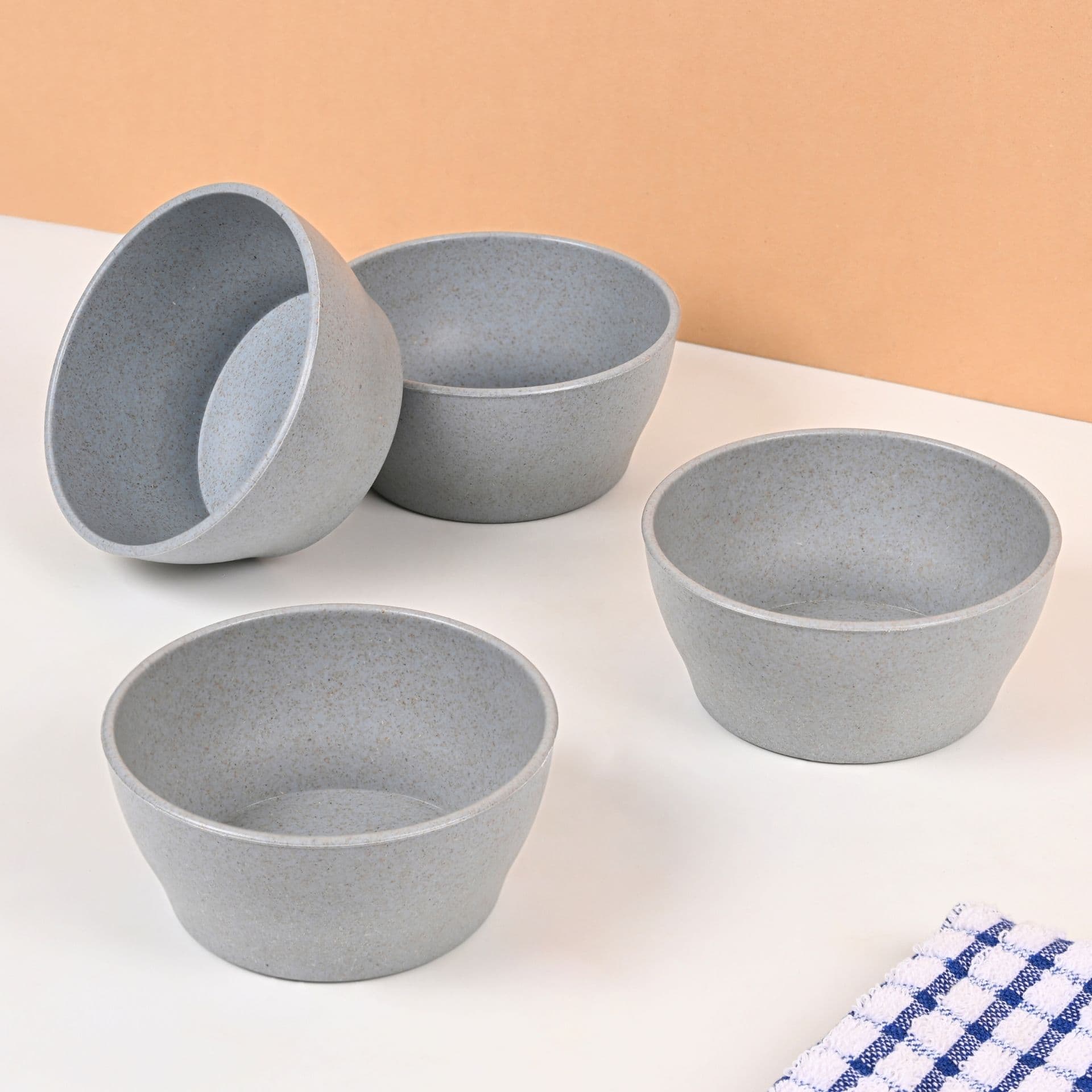 earth friendly elara curry bowls set of 4 275 ml microwave safe bowl set reheat snack bowl made with rice husk biocomposite for hot cold serving - View 1