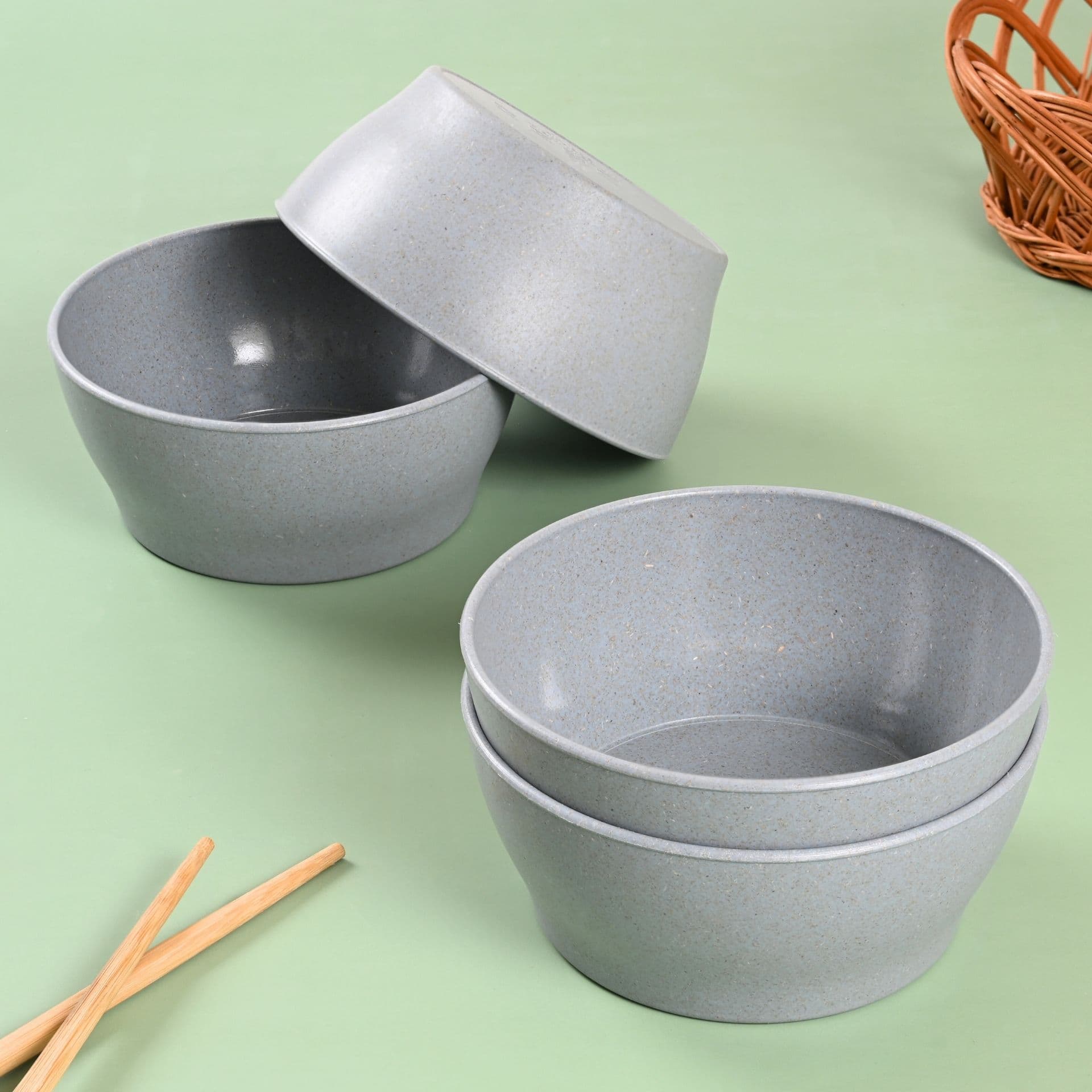 earth friendly elara curry bowls set of 4 600 ml microwave safe bowl set reheat snack bowl made with rice husk biocomposite for hot cold serving bowl - View 1