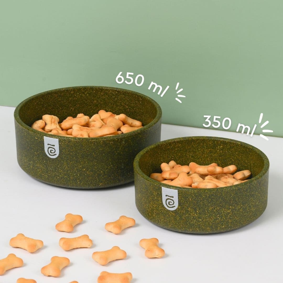 earth friendly greenpaws pet bowl set of 2 350 ml 650 ml bowls made with bamboo fibers rice husk for hot cold servings - View 1