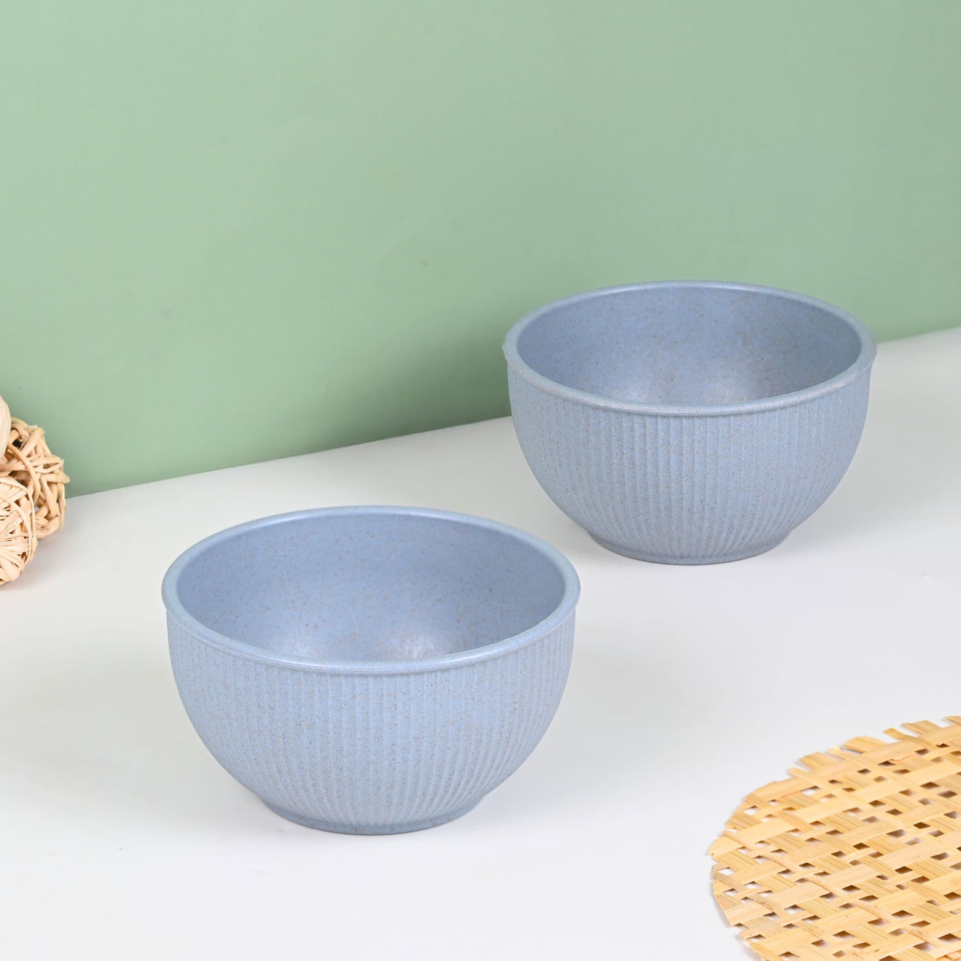 earth friendly statement bowls for food 550 ml set of 2 salad bowl made with rice husk biocomposite microwave safe bowl set for hot cold serving - View 1