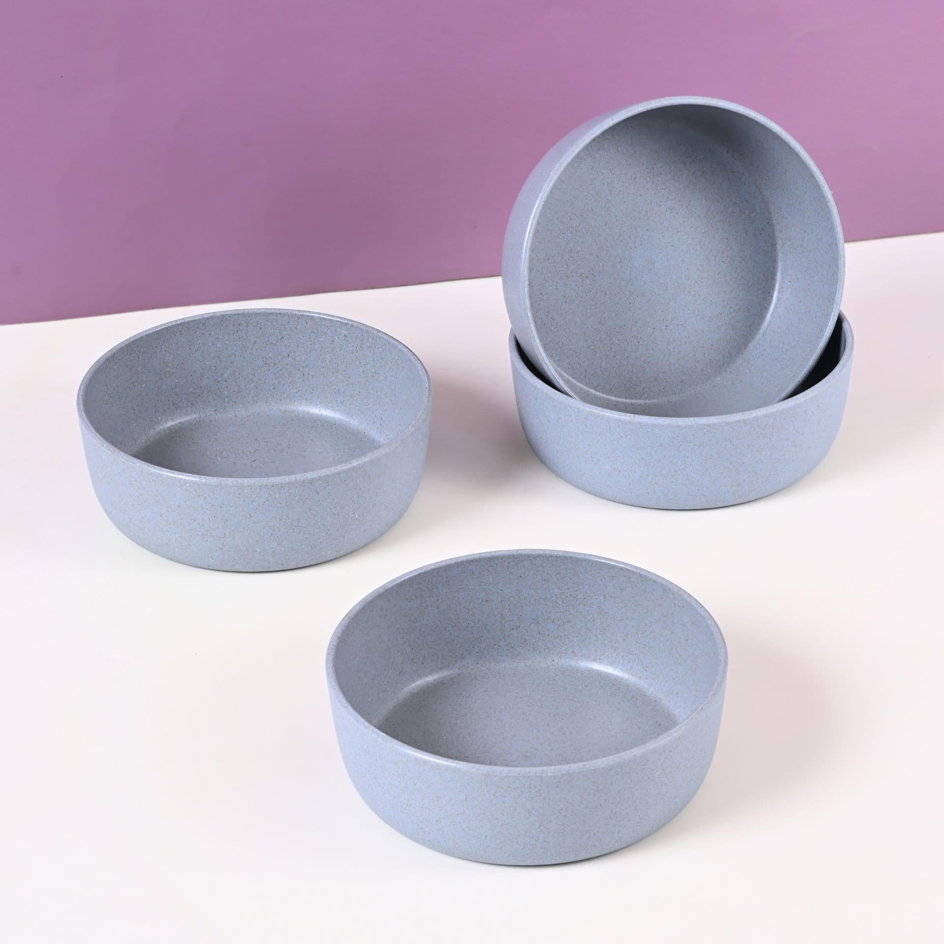 earth friendly verde bowls for snacks set of 4 300 ml microwave safe bowl set reheat bowl made with rice husk biocomposite for hot cold serving - View 1