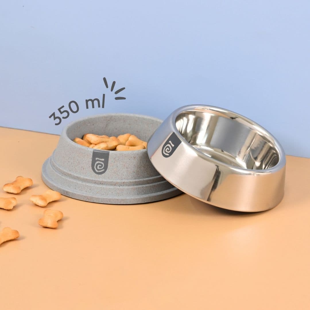 eha earth friendly multipurpose pet bowls for dogs steel dog bowl 350 ml pet bowl made with rice husk bamboo fibers dog food bowl - View 1
