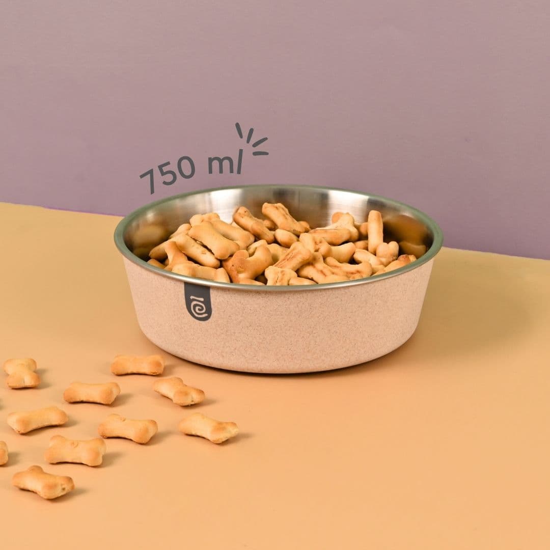 eha earth friendly pet bowls for dogs 750 ml steel bowl for dog pet bowl made with rice husk dog food bowl - View 1